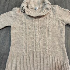 Suzy Shier Beige Cowl Neck Sweater